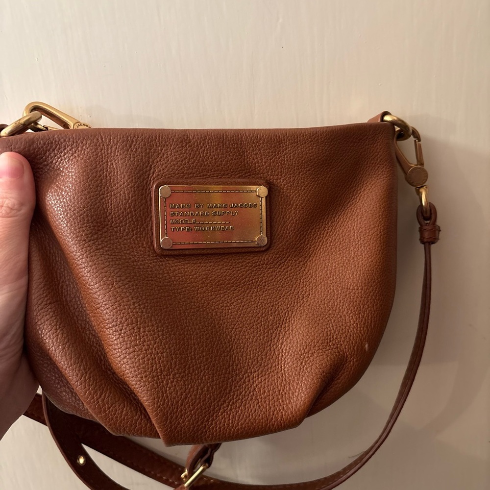 Marc Jacobs Brown Crossbody Bag with Pebbled Leather